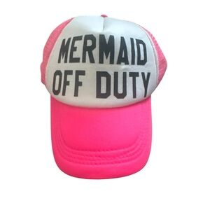 Mermaid Off Duty Pink and White Cap